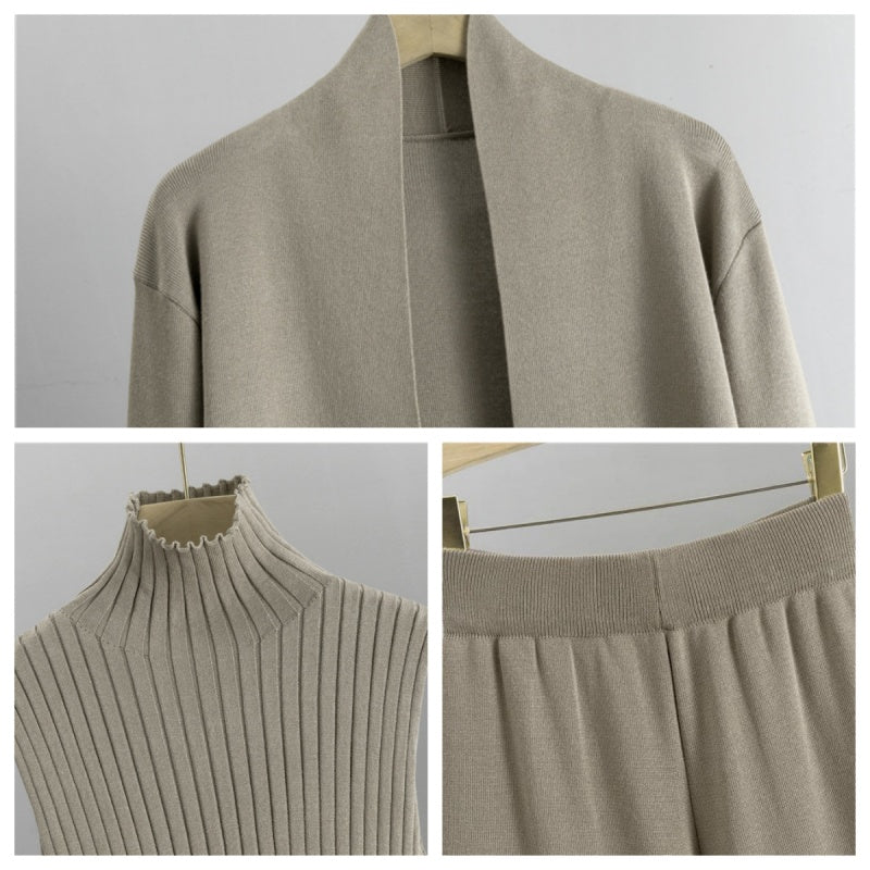 📢📢50%Rabatt!!!💞 Über 100.000 verkauft – der beliebteste Hit – jetzt zum halben Preis Herbst Ärmellose Weste ＆ Cardigan ＆ Hose 3-teiliges Set