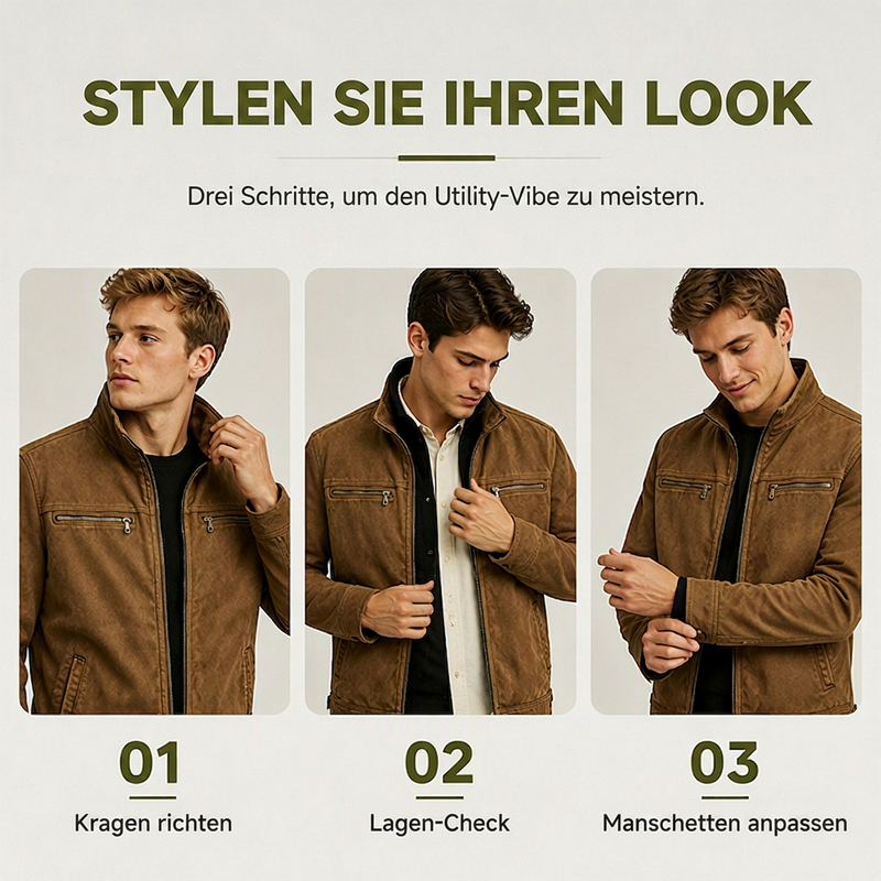 📢📢50%Rabatt!!!🎉✨Herren-Cargo-Jacke, leger und figurbetont