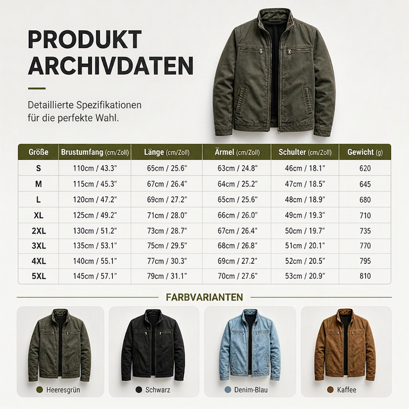 📢📢50%Rabatt!!!🎉✨Herren-Cargo-Jacke, leger und figurbetont