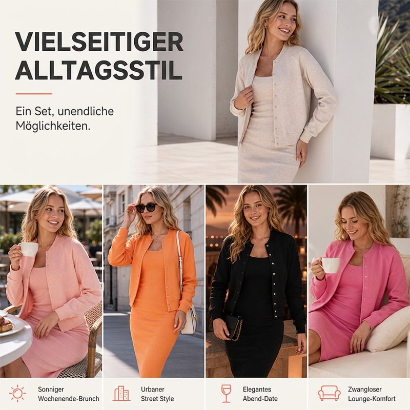📢📢50%Rabatt!!!🎉✨Elegantes Trägerkleid mit kurzer Jacke für Damen, 2-teiliges Set