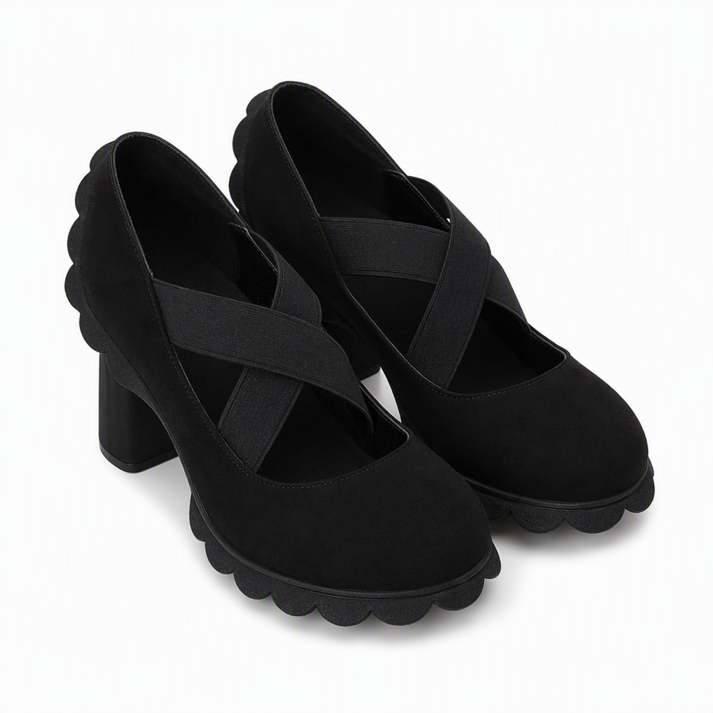 📢📢50%Rabatt!!!🎉✨Mary-Jane-Schuhe für Damen mit runder Spitze, überkreuzten Riemen, Blockabsatz, Plateau und Cut-Out-Ausschnitten, hochhackig