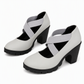 📢📢50%Rabatt!!!🎉✨Mary-Jane-Schuhe für Damen mit runder Spitze, überkreuzten Riemen, Blockabsatz, Plateau und Cut-Out-Ausschnitten, hochhackig