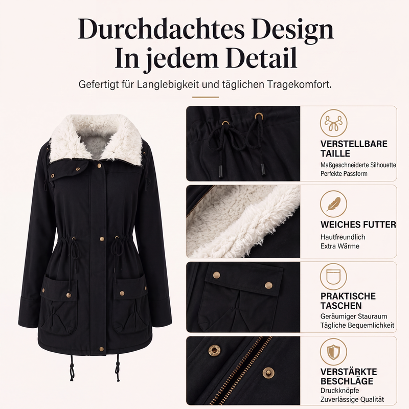 📢📢50%Rabatt!!!🎉✨Gepolsterte Damen-Kapuzenjacke in mittellanger Länge