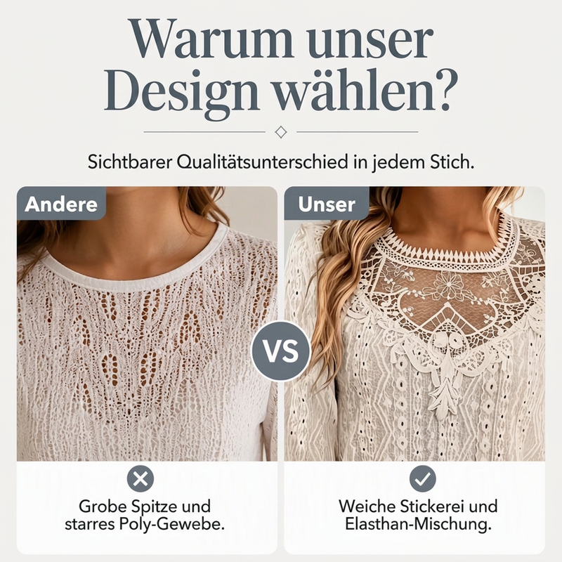 📢📢50%Rabatt!!!🎉✨Langarm-T-Shirt für Damen mit Spitzen-Applikationen