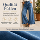 📢📢50%Rabatt!!!🎉✨Elegante Jeans mit geradem Bein und gerüschtem Saum für Damen