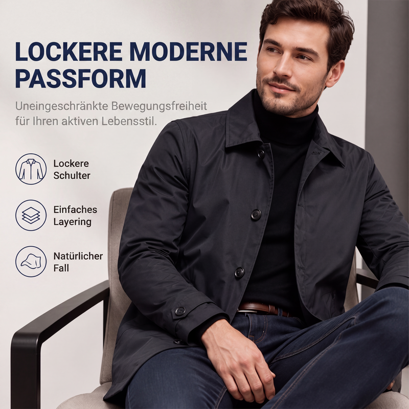 📢📢50%Rabatt!!!🎉✨Wasserdichter mittellanger Trenchcoat für Herren