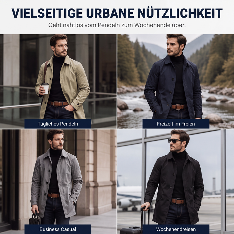 📢📢50%Rabatt!!!🎉✨Wasserdichter mittellanger Trenchcoat für Herren