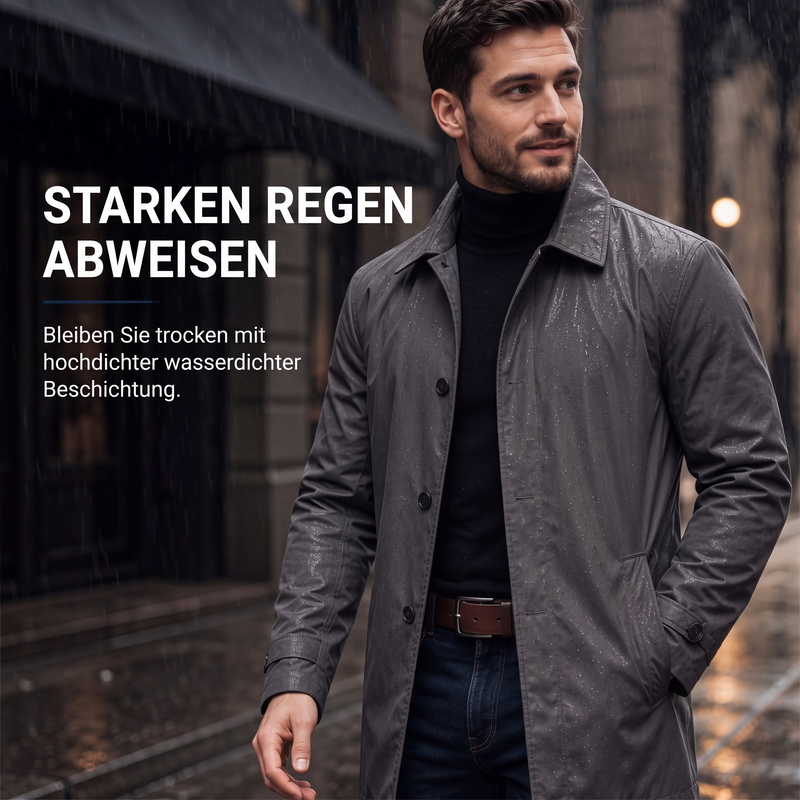 📢📢50%Rabatt!!!🎉✨Wasserdichter mittellanger Trenchcoat für Herren