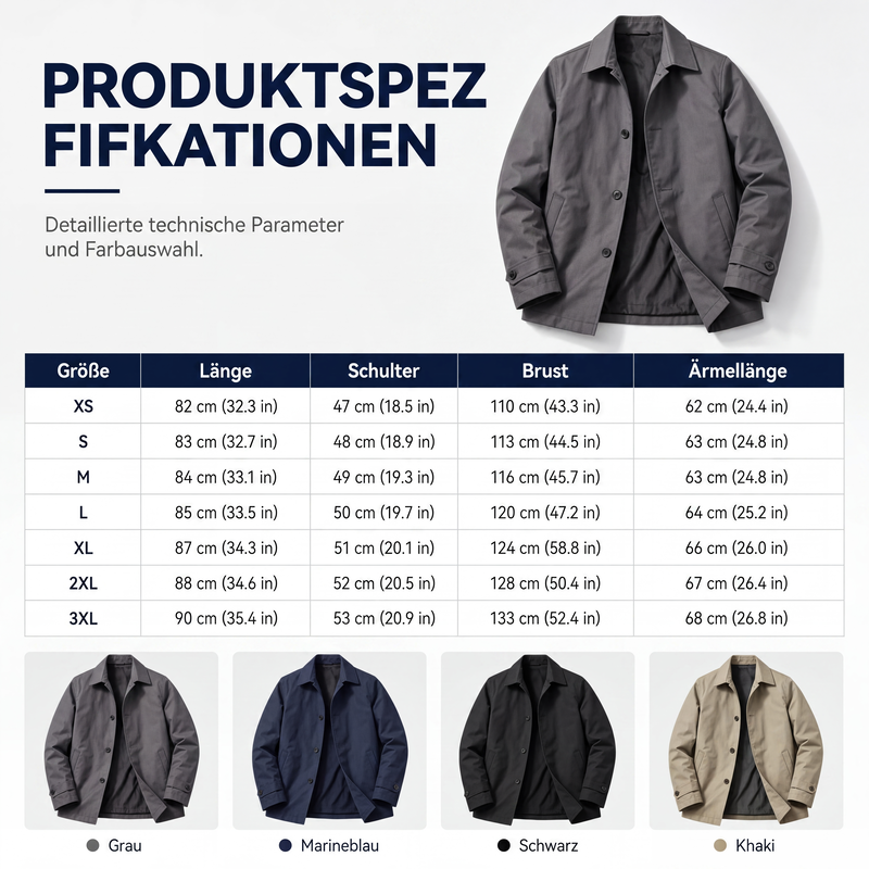 📢📢50%Rabatt!!!🎉✨Wasserdichter mittellanger Trenchcoat für Herren