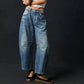 📢📢50%Rabatt!!!🎉✨Damen Retro-Mid-Rise-geschwungene Weitbein-Jeans