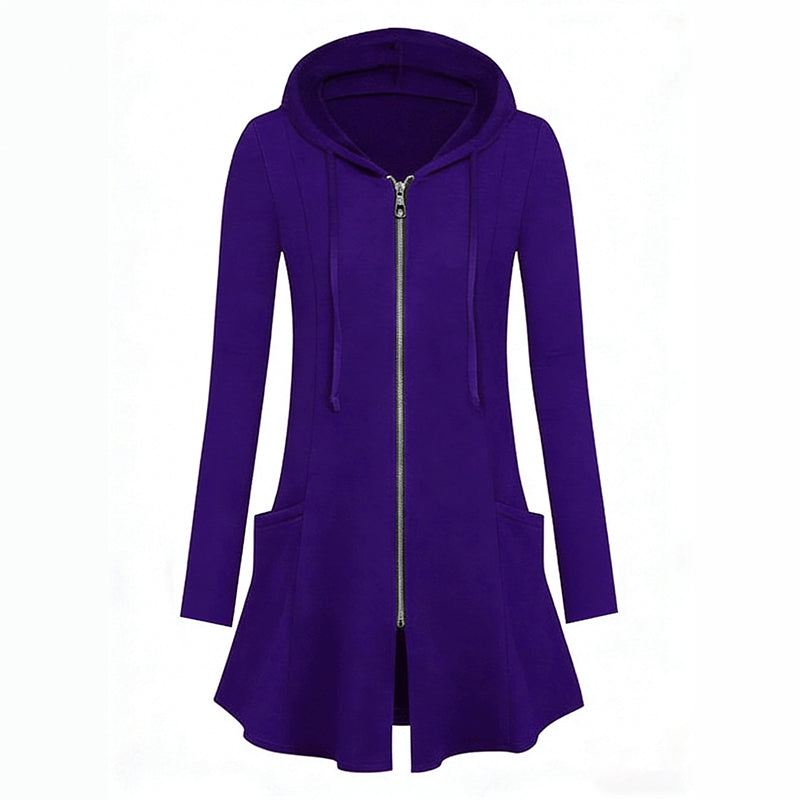 📢📢50%Rabatt!!!🎉✨Damen Kapuzenjacke mit Reißverschluss, mittellang