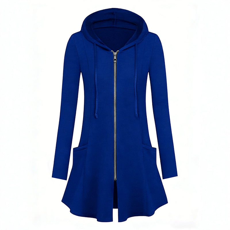 📢📢50%Rabatt!!!🎉✨Damen Kapuzenjacke mit Reißverschluss, mittellang