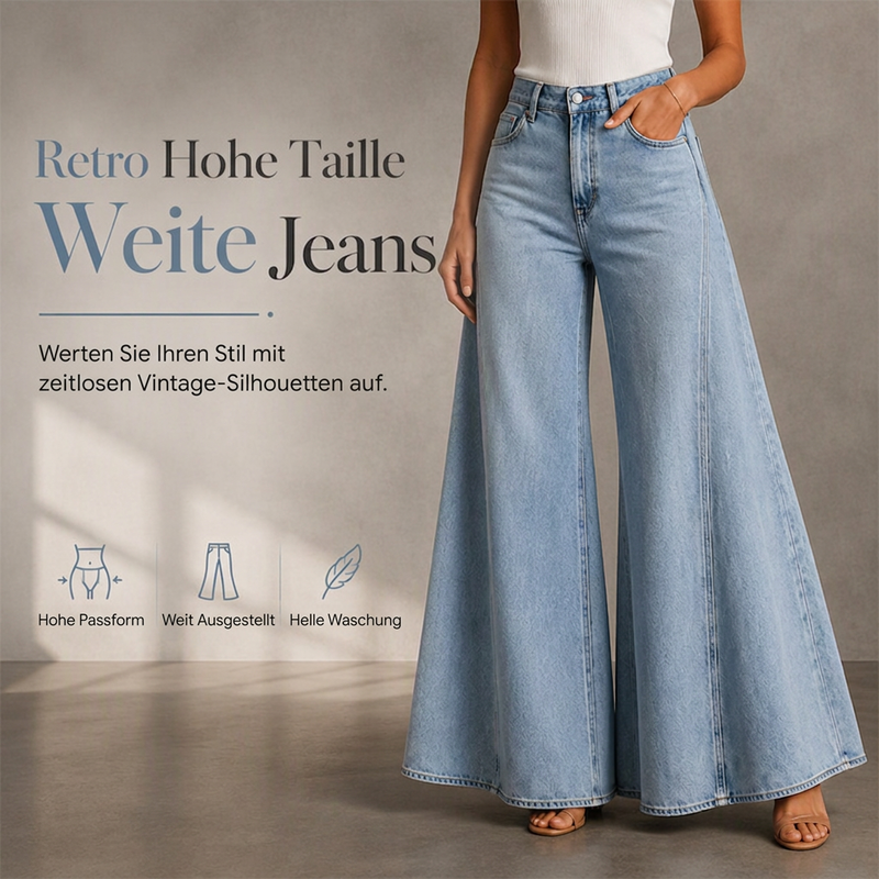 📢🎉50%Rabatt!!!🛍️✨Lässige High-Waist Weite Jeans für Damen