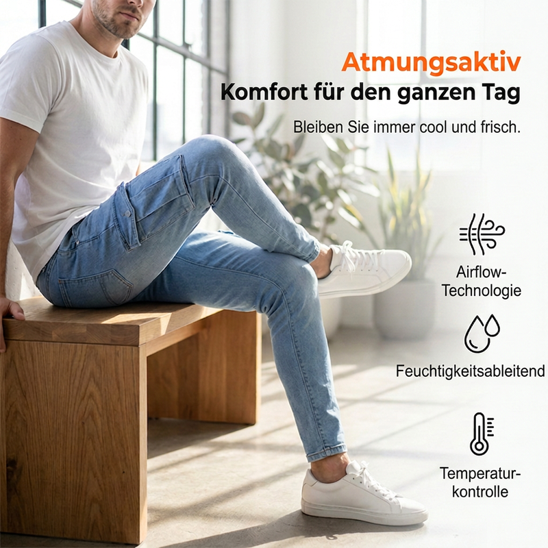 📢📢50% Rabatt!!! 🎉✨ Skinny Fit Stretch-Cargojeans für Herren