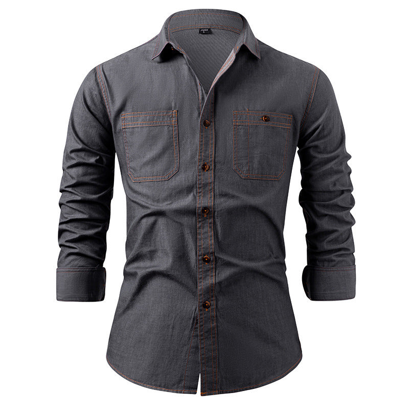 📢📢50%Rabatt!!!🎉✨Legeres Langarm-Hemd aus Jeansstoff für Herren