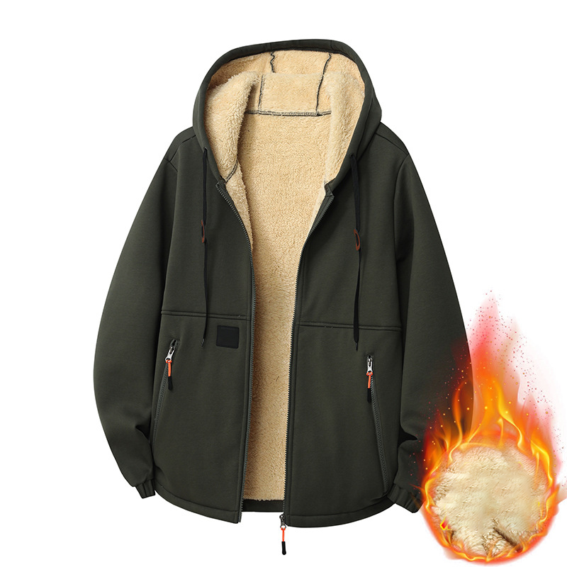 Warmes Kapuzenpullover mit Reißverschluss für Herren