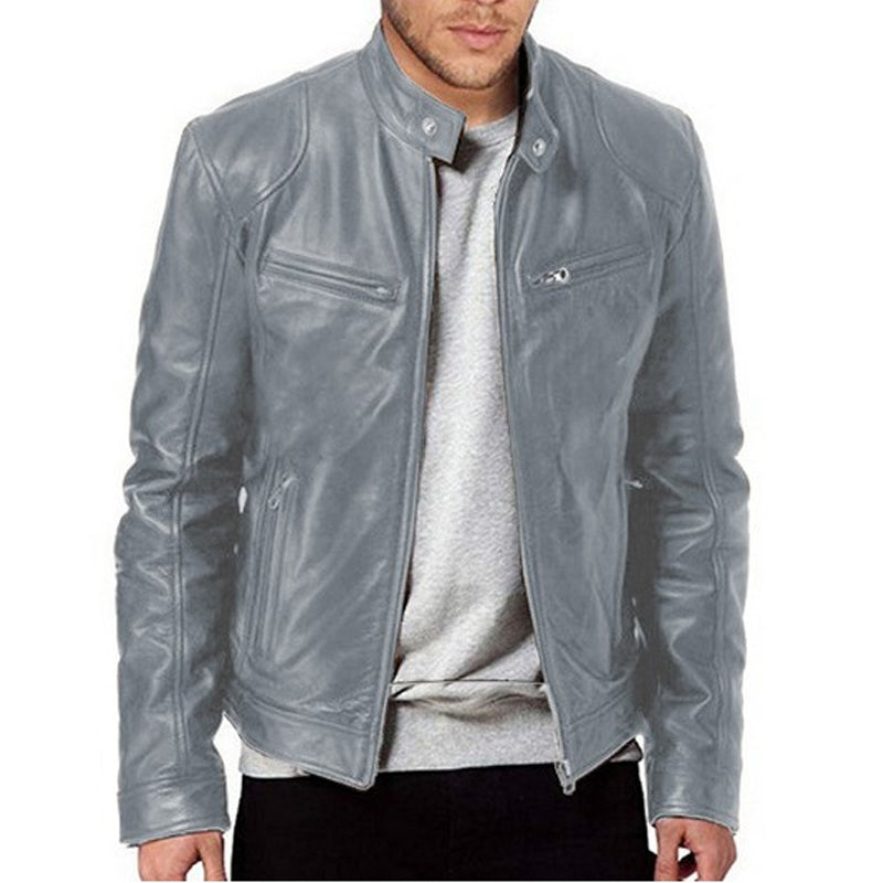 Modische Jacke mit Reißverschluss und Stehkragen für Herren