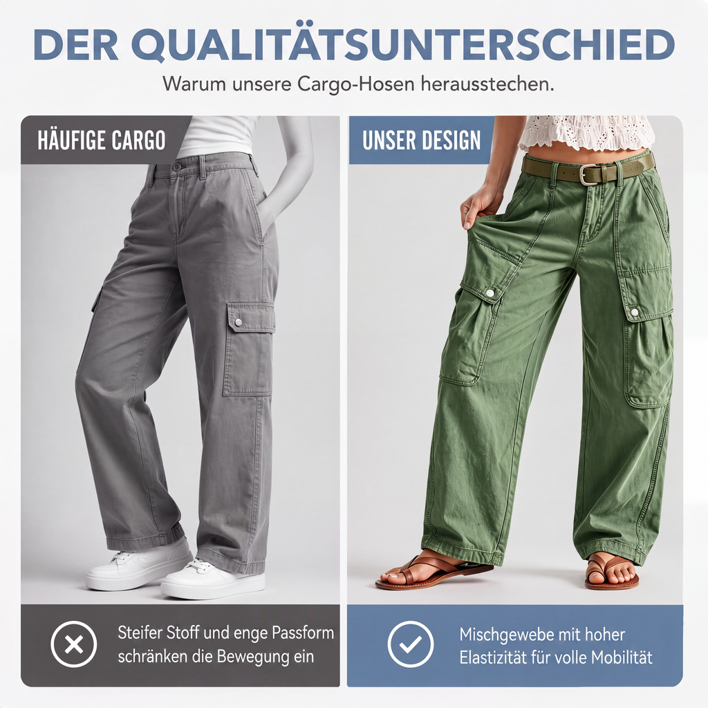 Lockere, dehnbare Cargohosen für Damen
