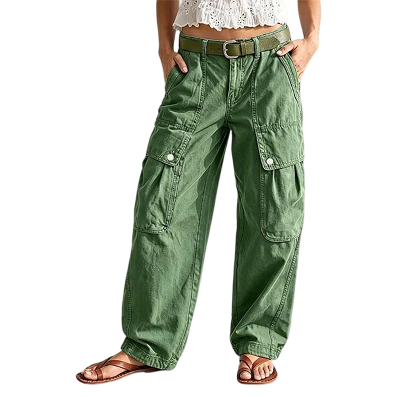 Lockere, dehnbare Cargohosen für Damen
