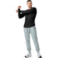 Ripp-Langarmshirt mit V-Ausschnitt für Fitness, Training & Sport