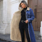 Langer, warmer gefütterter Jeansmantel für Damen