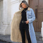 Langer, warmer gefütterter Jeansmantel für Damen