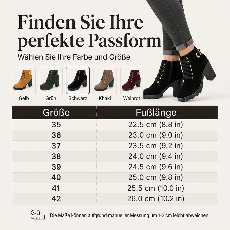 🔥 50% Rabatt – Nur heute👖 Damen Vintage Stiefeletten mit Blockabsatz