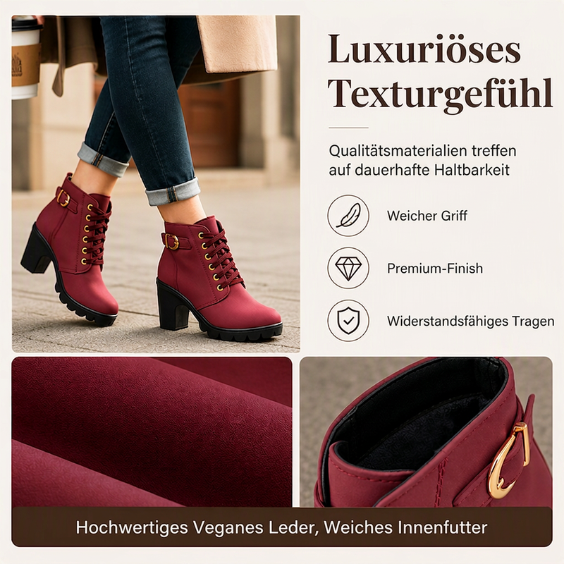 🔥 50% Rabatt – Nur heute👖 Damen Vintage Stiefeletten mit Blockabsatz