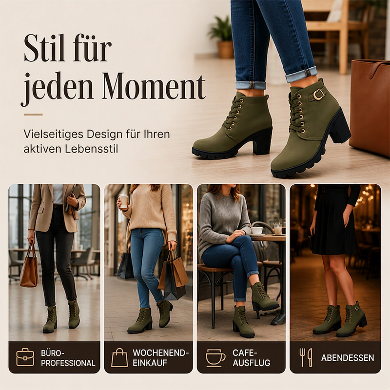 🔥 50% Rabatt – Nur heute👖 Damen Vintage Stiefeletten mit Blockabsatz