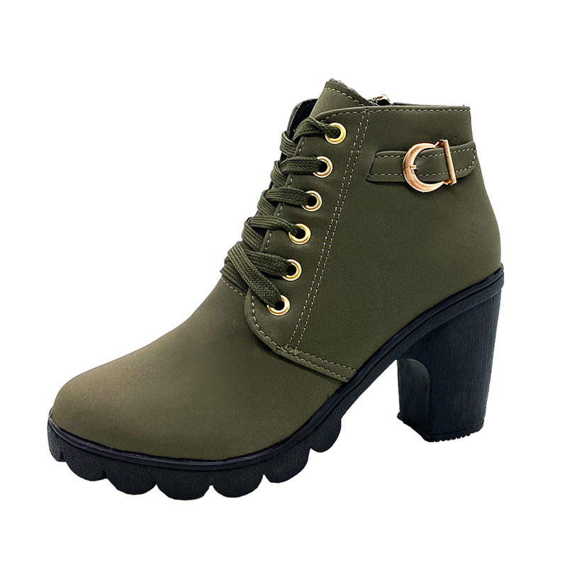 🔥 50% Rabatt – Nur heute👖 Damen Vintage Stiefeletten mit Blockabsatz