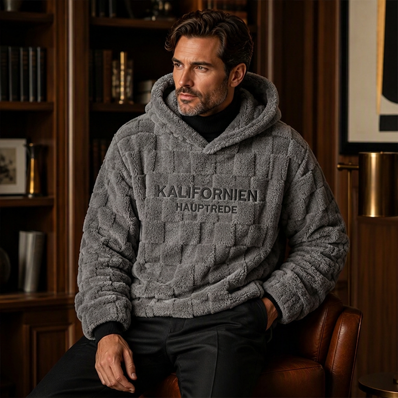📢📢50%Rabatt!!!🎉✨Herren Plüsch-Kapuzenpullover im Schachbrettmuster