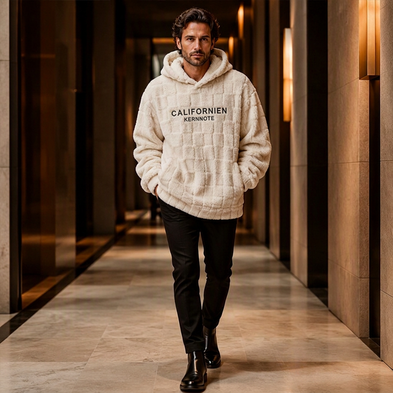 📢📢50%Rabatt!!!🎉✨Herren Plüsch-Kapuzenpullover im Schachbrettmuster