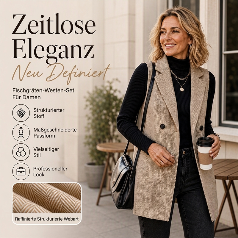 📢📢50%Rabatt!!!🎉✨Zweireihige Blazerweste für Damen