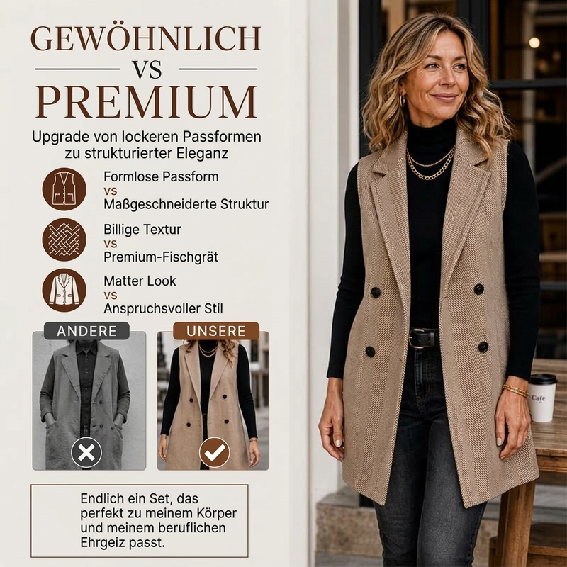 📢📢50%Rabatt!!!🎉✨Zweireihige Blazerweste für Damen