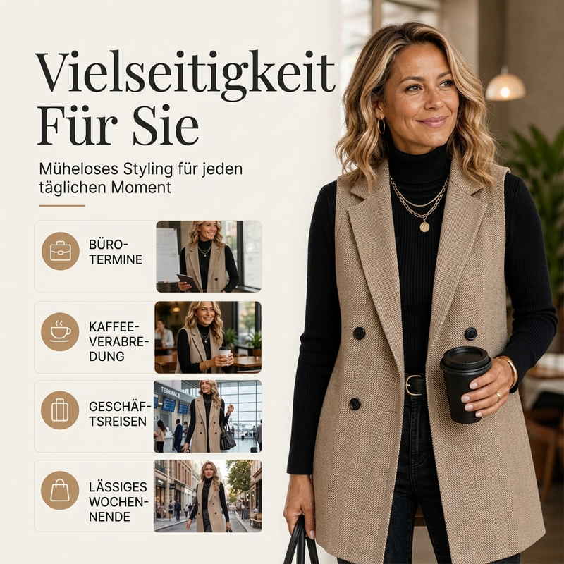 📢📢50%Rabatt!!!🎉✨Zweireihige Blazerweste für Damen