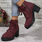 📢📢50%Rabatt!!!🎉✨Damen-Stiefeletten mit Blockabsatz und Plateausohle