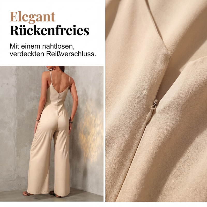 📢📢50%Rabatt!!!🎉✨Damen-Casual-Jumpsuit mit V-Ausschnitt und Spaghettiträgern