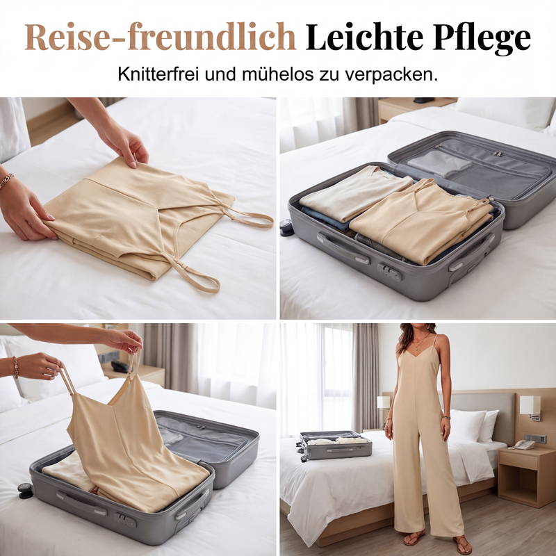 📢📢50%Rabatt!!!🎉✨Damen-Casual-Jumpsuit mit V-Ausschnitt und Spaghettiträgern