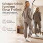 📢📢50%Rabatt!!!🎉✨Zweiteiliges lässiges Lounge-Set für Damen mit oversizedem Hemd mit Knopfleiste und Jogginghose mit Seitenstreifen