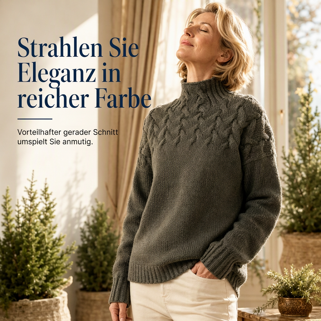 📢📢50%Rabatt!!!🎉✨Legerer Strickpullover mit Rollkragen in Unifarbe