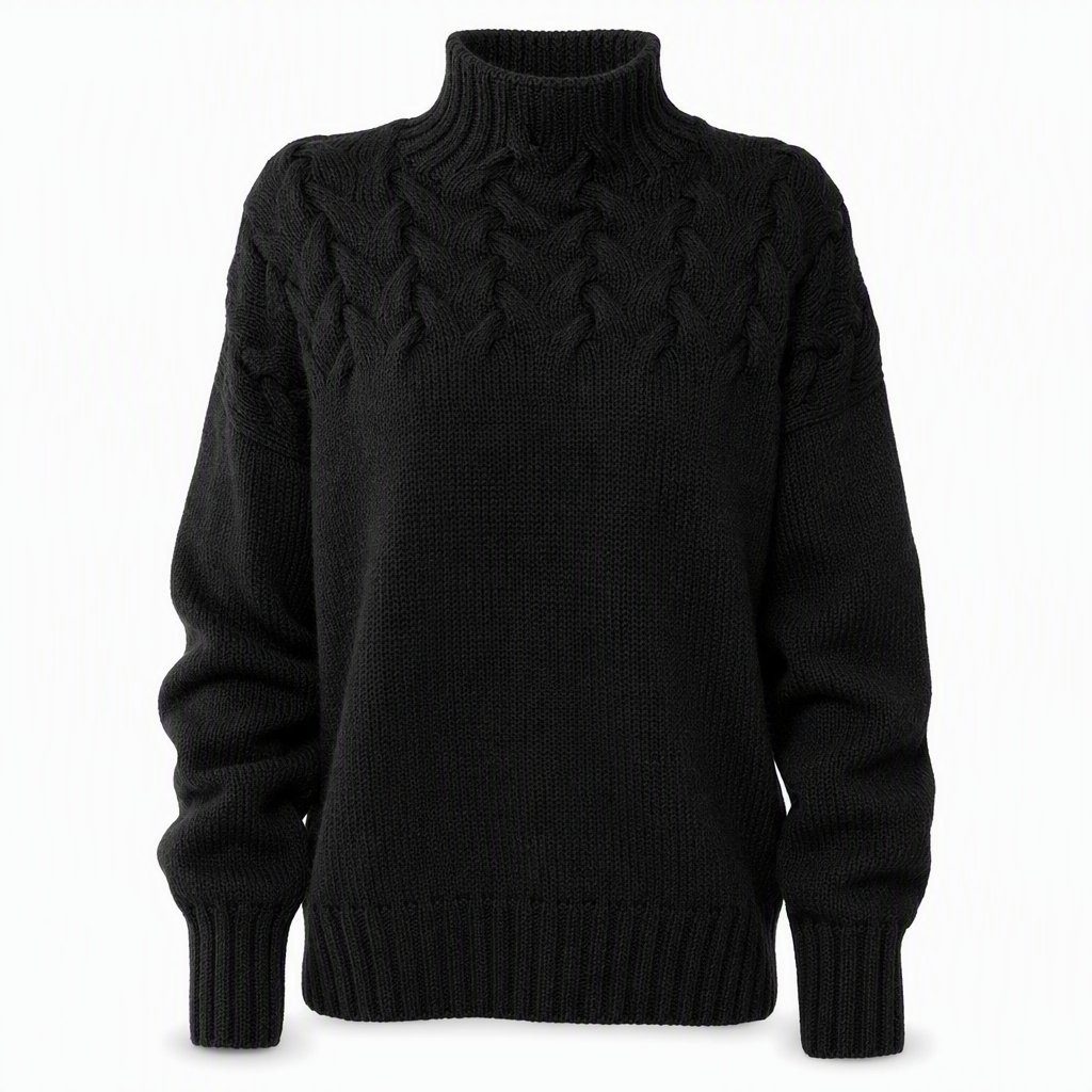 📢📢50%Rabatt!!!🎉✨Legerer Strickpullover mit Rollkragen in Unifarbe