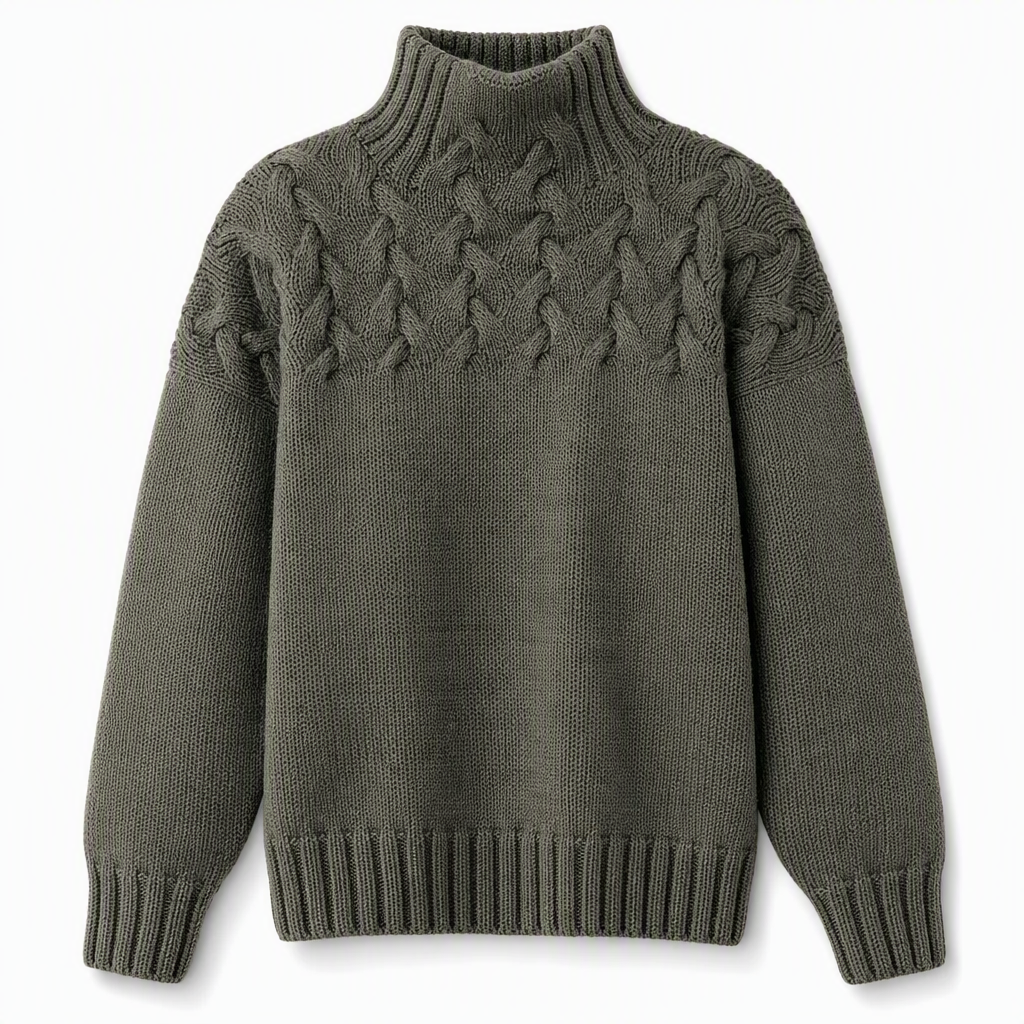 📢📢50%Rabatt!!!🎉✨Legerer Strickpullover mit Rollkragen in Unifarbe