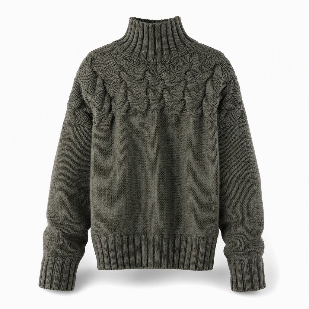 📢📢50%Rabatt!!!🎉✨Legerer Strickpullover mit Rollkragen in Unifarbe