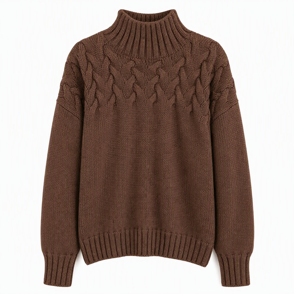 📢📢50%Rabatt!!!🎉✨Legerer Strickpullover mit Rollkragen in Unifarbe