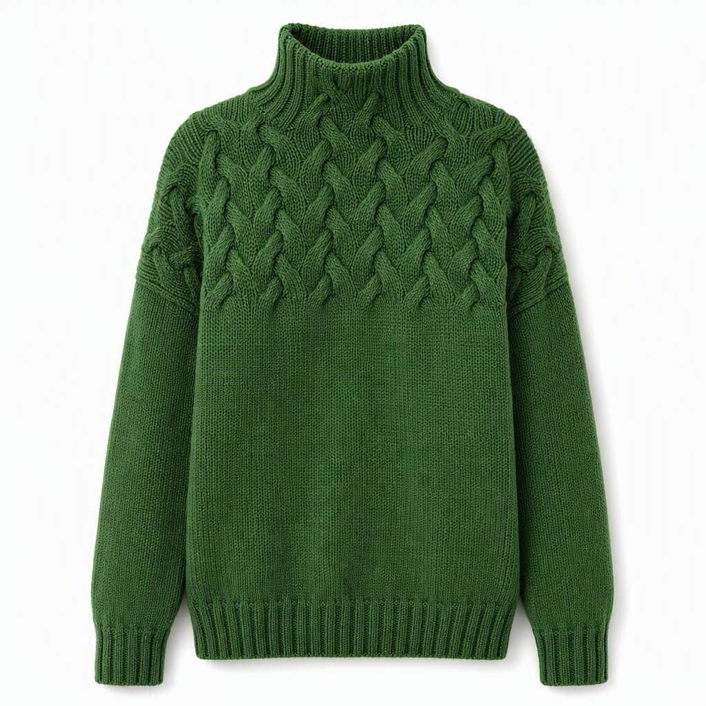📢📢50%Rabatt!!!🎉✨Legerer Strickpullover mit Rollkragen in Unifarbe