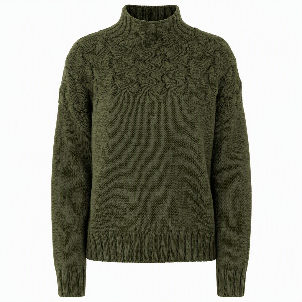📢📢50%Rabatt!!!🎉✨Legerer Strickpullover mit Rollkragen in Unifarbe