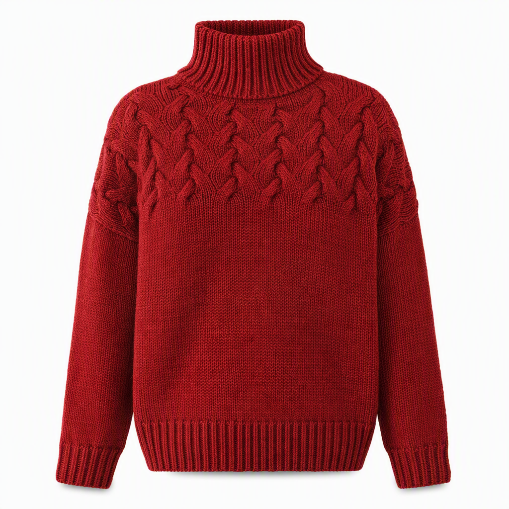 📢📢50%Rabatt!!!🎉✨Legerer Strickpullover mit Rollkragen in Unifarbe