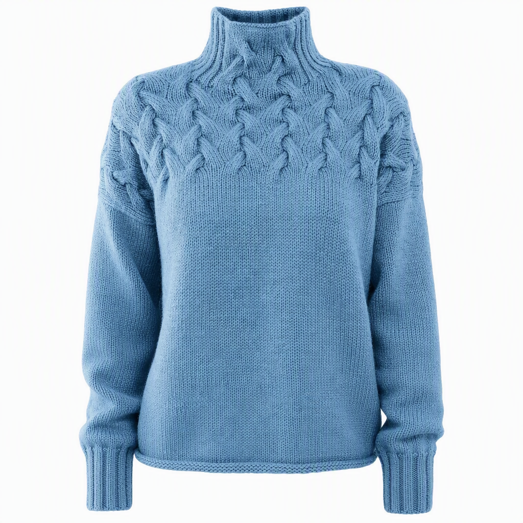 📢📢50%Rabatt!!!🎉✨Legerer Strickpullover mit Rollkragen in Unifarbe