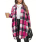 📢📢50%Rabatt!!!🎉✨Stilvolle lange karierte Damen-Hemdjacke mit Umlegekragen