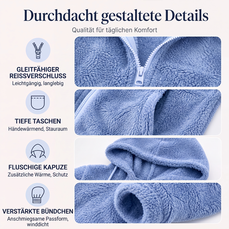 📢📢50%Rabatt!!!🎉✨Damen Kapuzenjacke aus kuscheligem, flauschigem Material